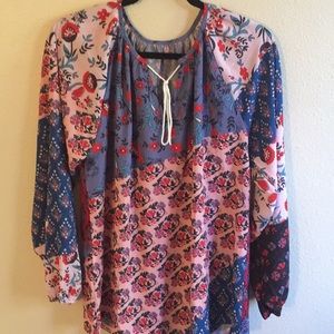 Floral multi pattern blouse!